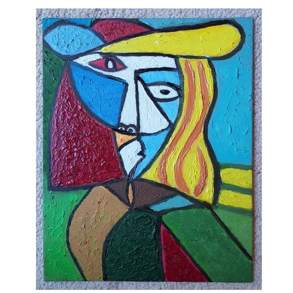 Pablo Picasso Bust of a Woman Reproduction Oil On Canvas, 8" x10 " - Picture 1 of 6